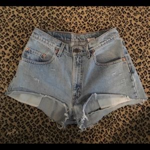 Levis High Waisted Jean Shorts